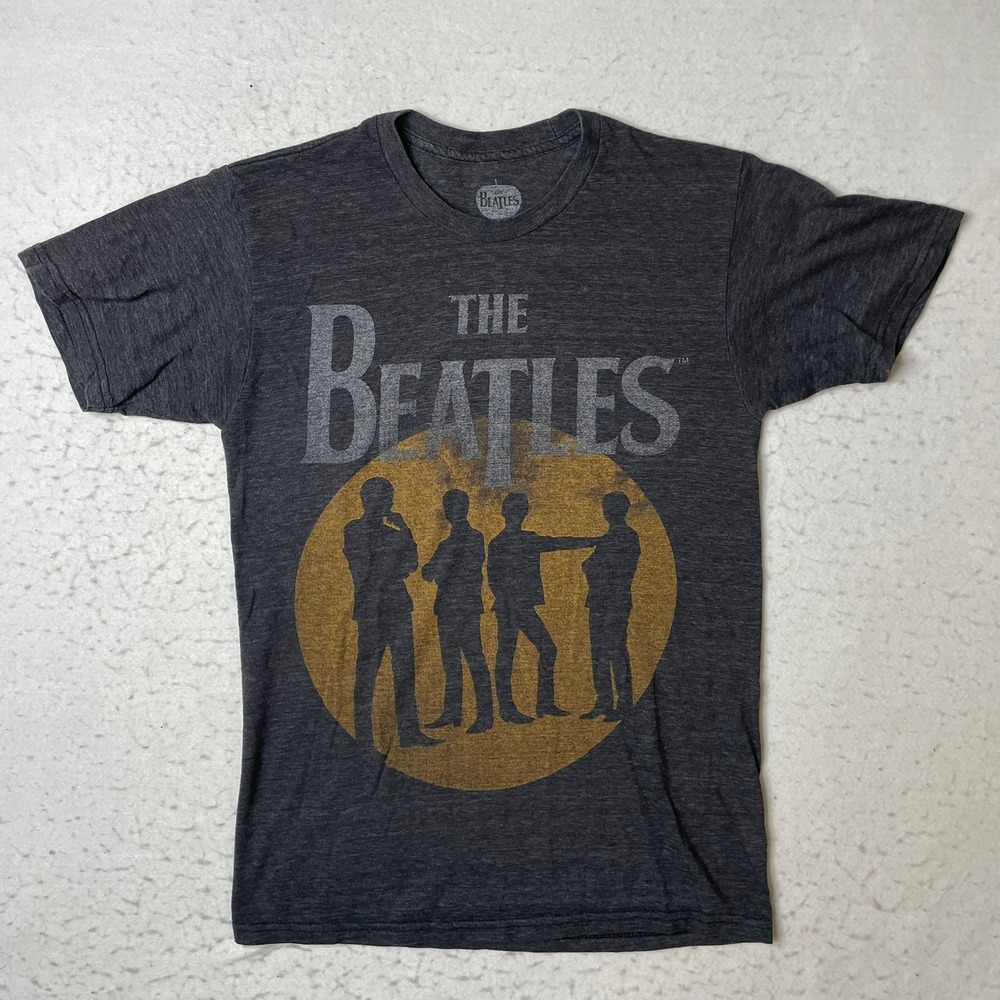 The Beatles Graphic T-Shirt Mens Small Charcoal Gray Band Tee Short Sleeve